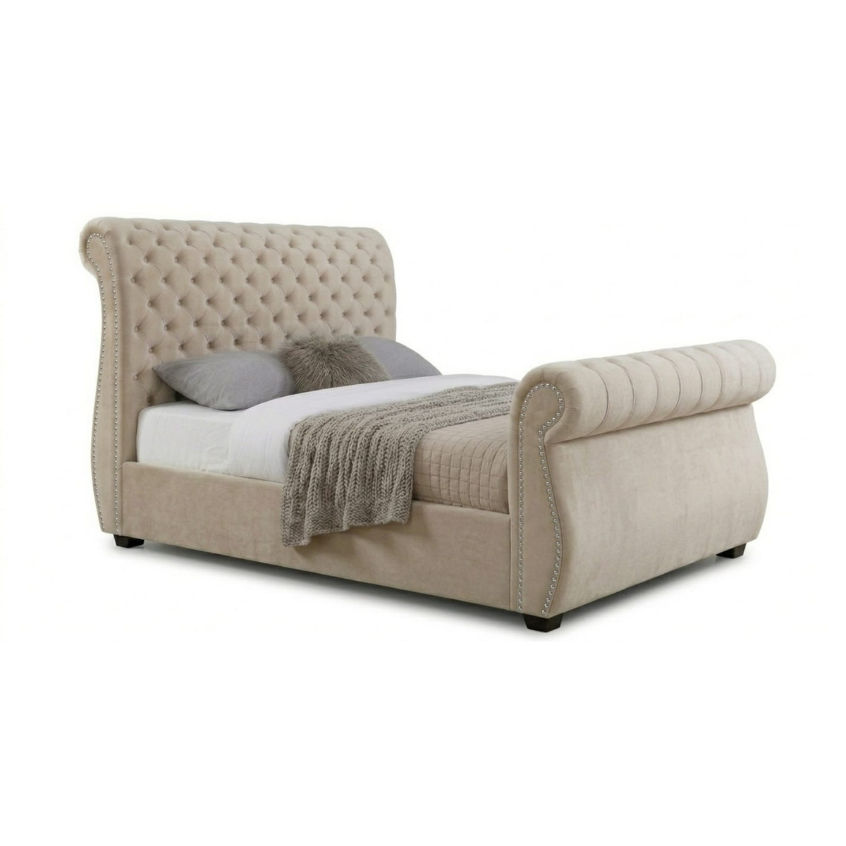 Grand Sleigh Chesterfield Bed - Image 2