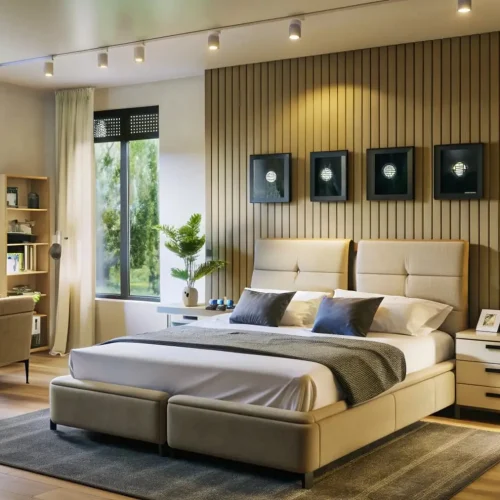 modern-bedroom-with-large-bed-wooden-wall-natural-light-1